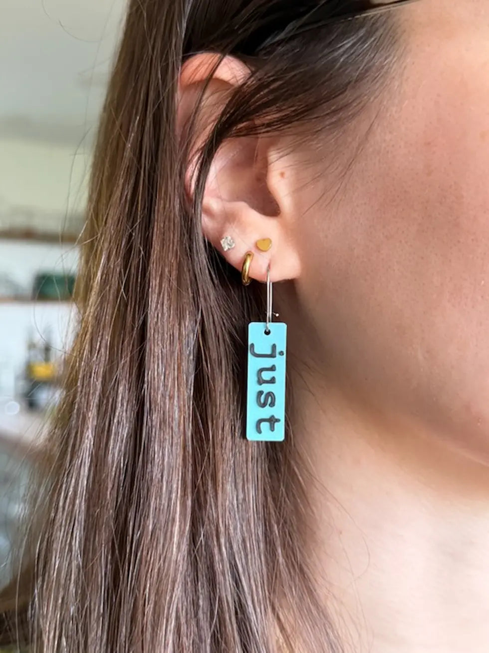 poemRENOVATION Word Block Earrings — "just create" Set (FREE SHIPPING!)